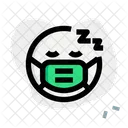 Durmiendo Emoji Con Mascarilla Emoji Icono
