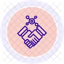 Dynamic Partnership Line Icon Icon