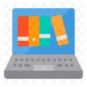 Laptop Buch Bibliothek Symbol