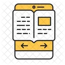 E-book on mobile phone  Icon