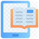 E Book With Tablet  Icon