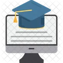 E Course Graduation Online Education Icon