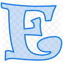 E Alphabet Text Icon