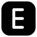 E Letter Alphabet Rudiment Icon