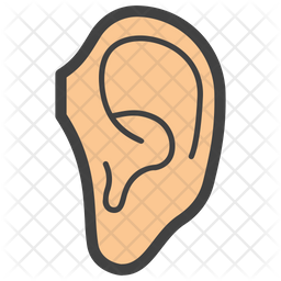 Ear Emoji Icon - Download in Colored Outline Style