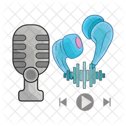 Earphone and microphone  Icon