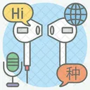 Earphones Translator Script Translate Language Education Icon