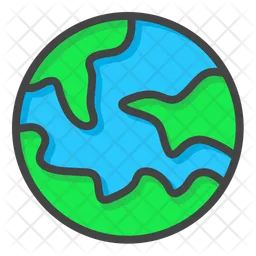 Earth Icon - Download in Colored Outline Style