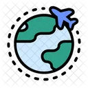 Travel Earth Global Flight Icon