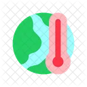 Earth Temperature Thermometer Icon
