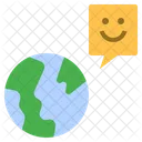 Earth Globe Happy Icon