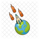 Earth Meteor Space Icon