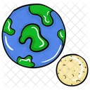 Earth And Moon Planets Astrography Icon