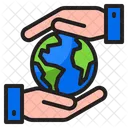 Earth Care Global Care Earthday Icon