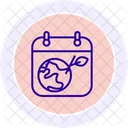 Earth Day Line Icon Icon