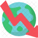 Earth Downward Land Subsidence Soil Erosion Icon