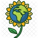 Earth Flower Sunflower World Icon