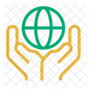 Earth Day Save Planet Hands Icon