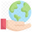 Earth On Hand  Icon