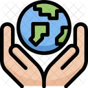 Earth on hands  Icon