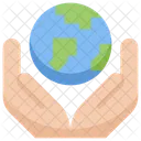 Earth on hands  Icon