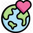 Earth On Heart  Icon