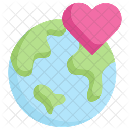 Download Free Earth On Heart Icon Of Flat Style Available In Svg Png Eps Ai Icon Fonts