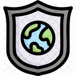 Earth On Shield  Icon