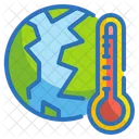 Earth Warming Warming Thermometer Icon