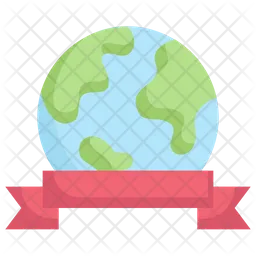 Earth With Ribbon  Icon