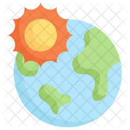 Earth With Sun  Icon