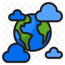 Earthday Cloudy Earth Icon