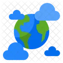 Earthday Cloudy Earth Icon