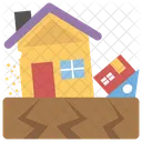 Earthquake Natural Disaster Broken Home Icon