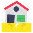 Earthquake Natural Disaster Home Crack Icon