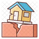 Earthquake Buildings Cracked Icon