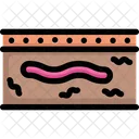 Earthworm in earth  Icon