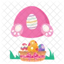 Easter basket and eggs with bunny  Icon