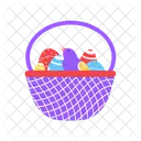 Easter Basket Happy Easter Egg Basket Icon