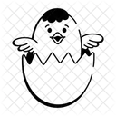 Easter Chick Hatching Cracked Icon
