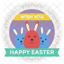 Easter Day Sticker Happy Easter Badge Easter Emblem Icon