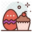Easter Egg And Cake Cupcake Dessert Icon