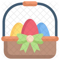 Easter eggs in a basket  Icon