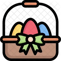 Easter eggs in a basket  Icon