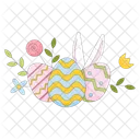 Easter eggs spring flowers  Icon