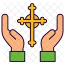 Church Cross Hand Icon