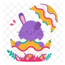 Easter rabbit with eggs  Icon