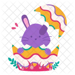 Easter rabbit with eggs  Icon