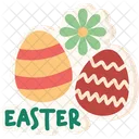Easters Eggs Flowers Happy Easter Icon