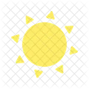 Easy yellow sun drawing with triangle rays  Icon
